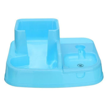 Automatique Gamelle Mangeoire Bouteille Distributeur Eau Croquette Pr Chien Chat Bleu Clair